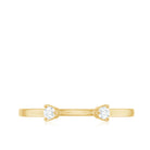 Dainty Diamond Two Stone Cuff Ring in Gold Diamond - ( HI-SI ) - Color and Clarity - Rosec Jewels