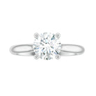 1 CT Round Cut Certified Moissanite Solitaire Ring in Gold Moissanite - ( D-VS1 ) - Color and Clarity - Rosec Jewels