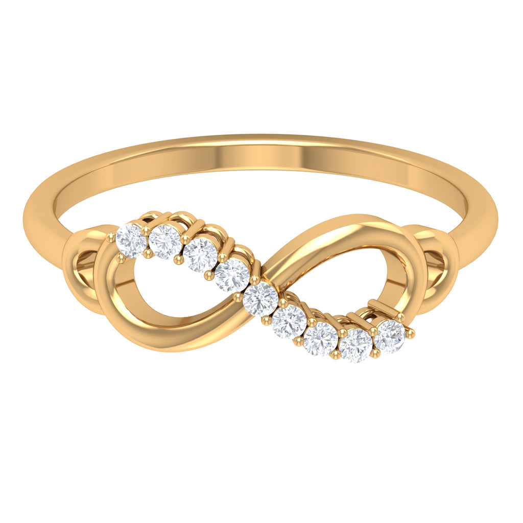 Shared Prong Set Diamond Infinity Gold Ring Diamond - ( HI-SI ) - Color and Clarity - Rosec Jewels