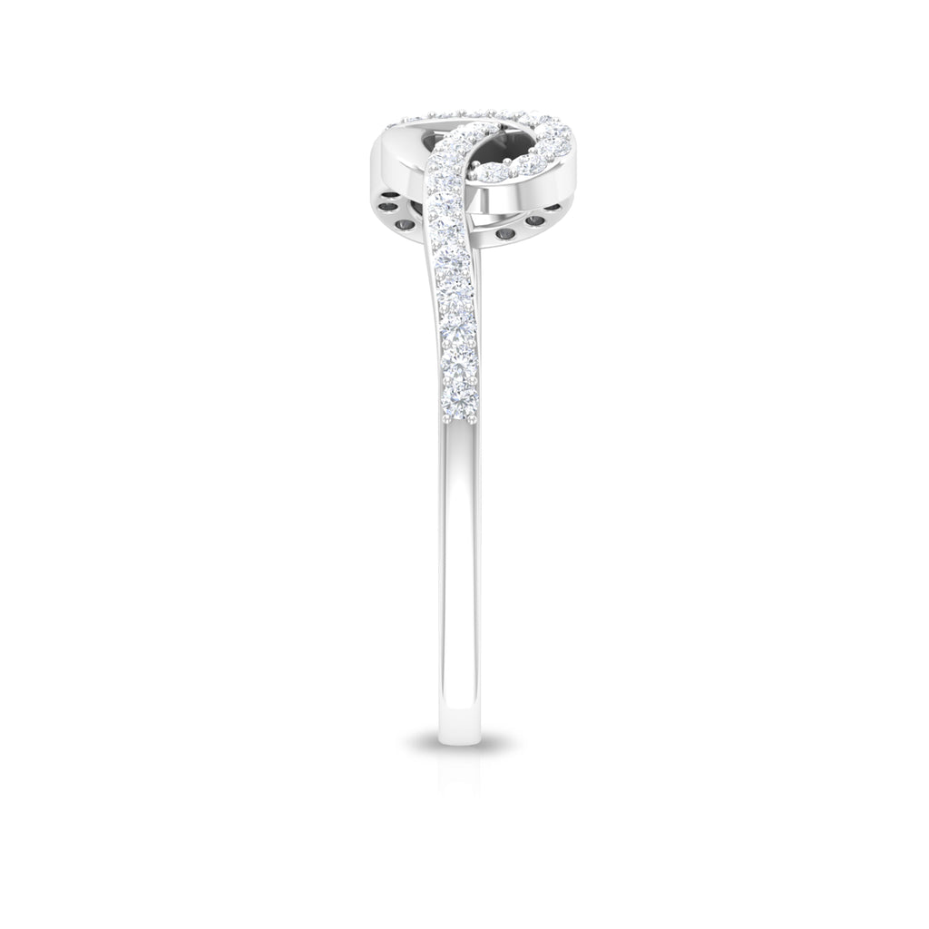 Minimalist Diamond Twisted Infinity Ring Diamond - ( HI-SI ) - Color and Clarity - Rosec Jewels