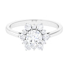 1.75 CT Claw Set Classic Moissanite Cluster Engagement Ring Moissanite - ( D-VS1 ) - Color and Clarity - Rosec Jewels