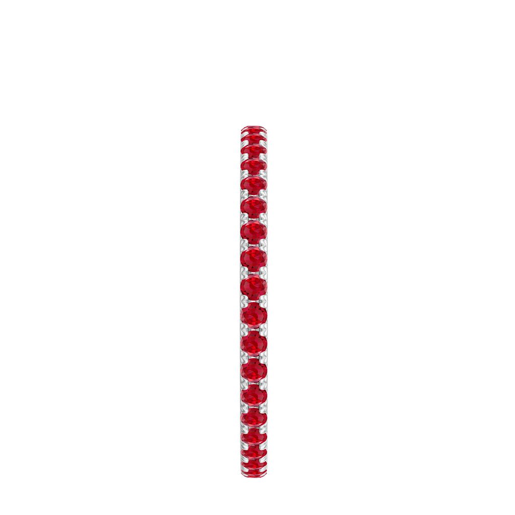 1/2 CT Created Ruby Eternity Stackable Ring Lab Created Ruby - ( AAAA ) - Quality - Rosec Jewels