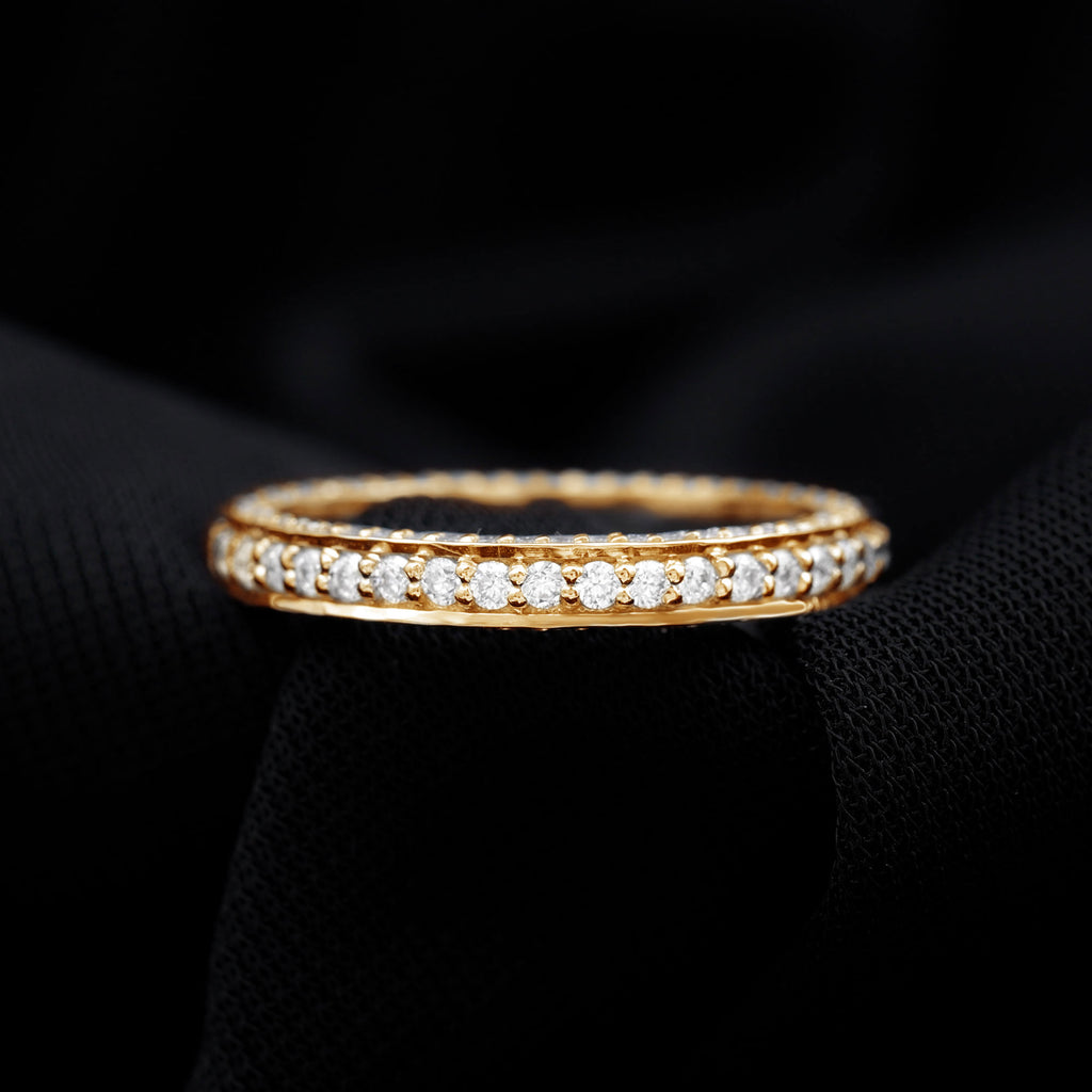 1.25 CT Classic Moissanite Gold Eternity Band Ring Moissanite - ( D-VS1 ) - Color and Clarity - Rosec Jewels