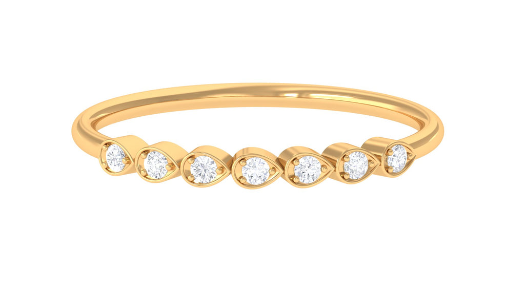 Simple Diamond Seven Stone Stackable Ring Diamond - ( HI-SI ) - Color and Clarity - Rosec Jewels
