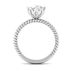 2 CT Minimal Moissanite Solitaire Gold Ring with Twisted Rope Details Moissanite - ( D-VS1 ) - Color and Clarity - Rosec Jewels