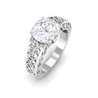 2.25 CT Certified Moissanite Solitaire Vintage Ring with Filigree Details Moissanite - ( D-VS1 ) - Color and Clarity - Rosec Jewels