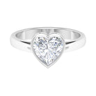 2 CT Bezel Set Moissanite Heart Solitaire Engagement Ring Moissanite - ( D-VS1 ) - Color and Clarity - Rosec Jewels