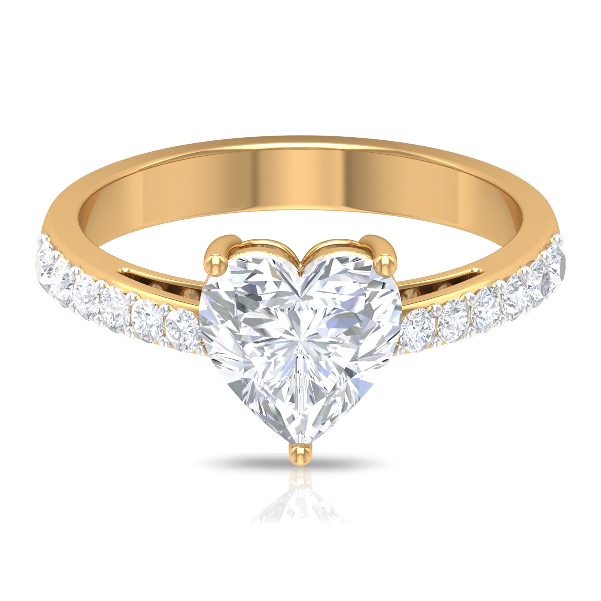 2.75 CT Heart Moissanite Solitaire Engagement Ring Moissanite - ( D-VS1 ) - Color and Clarity - Rosec Jewels