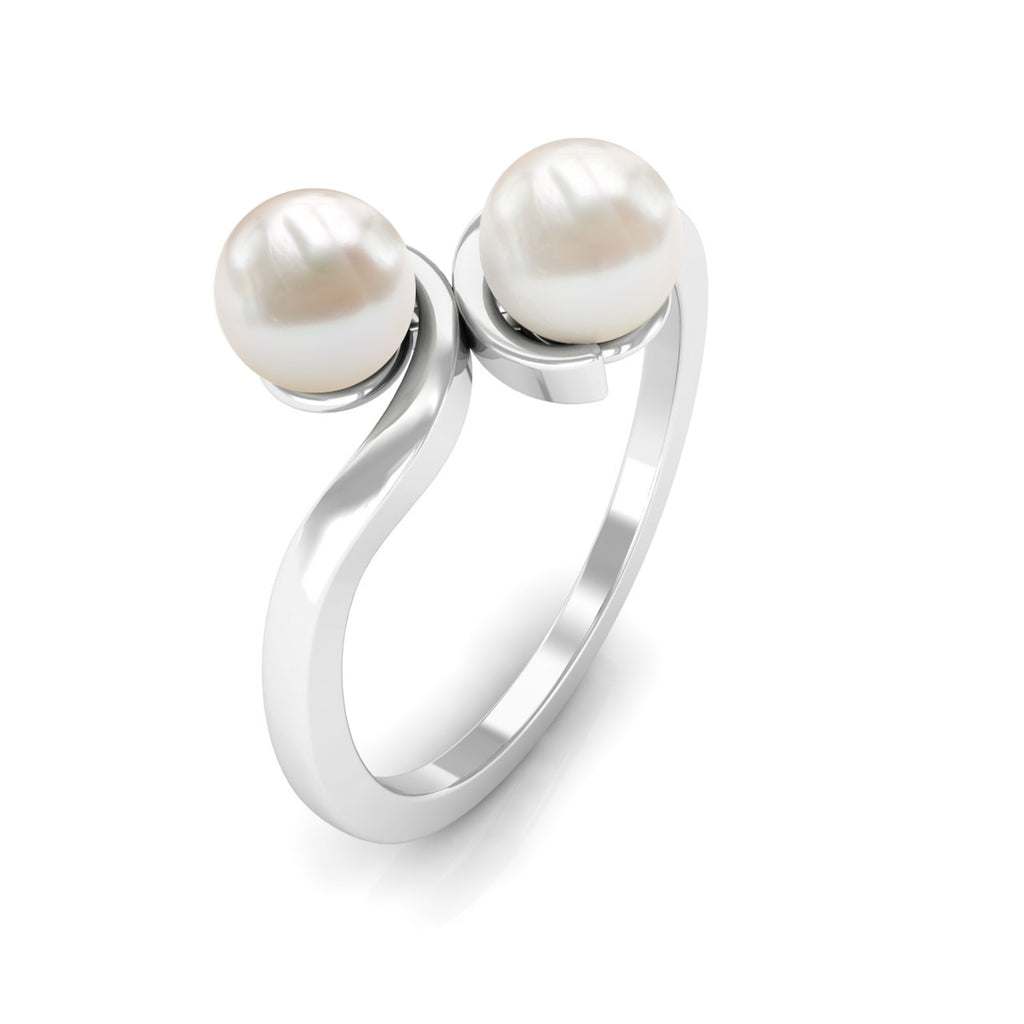 Toi Et Moi Freshwater Pearl Ring Freshwater Pearl - ( AAA ) - Quality - Rosec Jewels