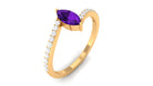 1/2 Ct Bypass Engagement Ring with Amethyst and Diamond Amethyst - ( AAA ) - Quality - Rosec Jewels