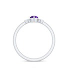 Marquise Solitaire Amethyst Engagement Ring with Diamond Amethyst - ( AAA ) - Quality - Rosec Jewels