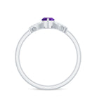 1 Carat Amethyst Marquise Solitaire Ring with Diamond Amethyst - ( AAA ) - Quality - Rosec Jewels