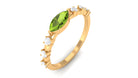 0.75 CT Peridot East West Ring with Diamond Accent Peridot - ( AAA ) - Quality - Rosec Jewels