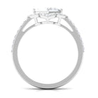1.75 CT Princess Cut Zircon Engagement Ring Floral Halo Zircon - ( AAAA ) - Quality - Rosec Jewels