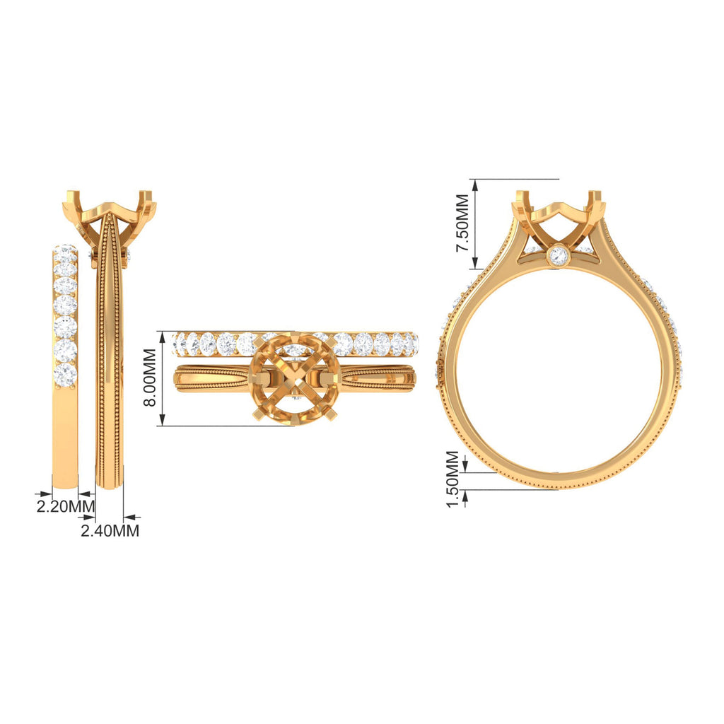 2.75 CT Minimal Moissanite Engagement Enhancer Ring Set Moissanite - ( D-VS1 ) - Color and Clarity - Rosec Jewels