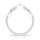 5 MM Princess Cut Aquamarine Celtic Solitaire Promise Ring in Bezel Setting Aquamarine - ( AAA ) - Quality - Rosec Jewels