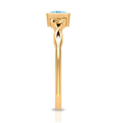 5 MM Princess Cut Aquamarine Celtic Solitaire Promise Ring in Bezel Setting Aquamarine - ( AAA ) - Quality - Rosec Jewels