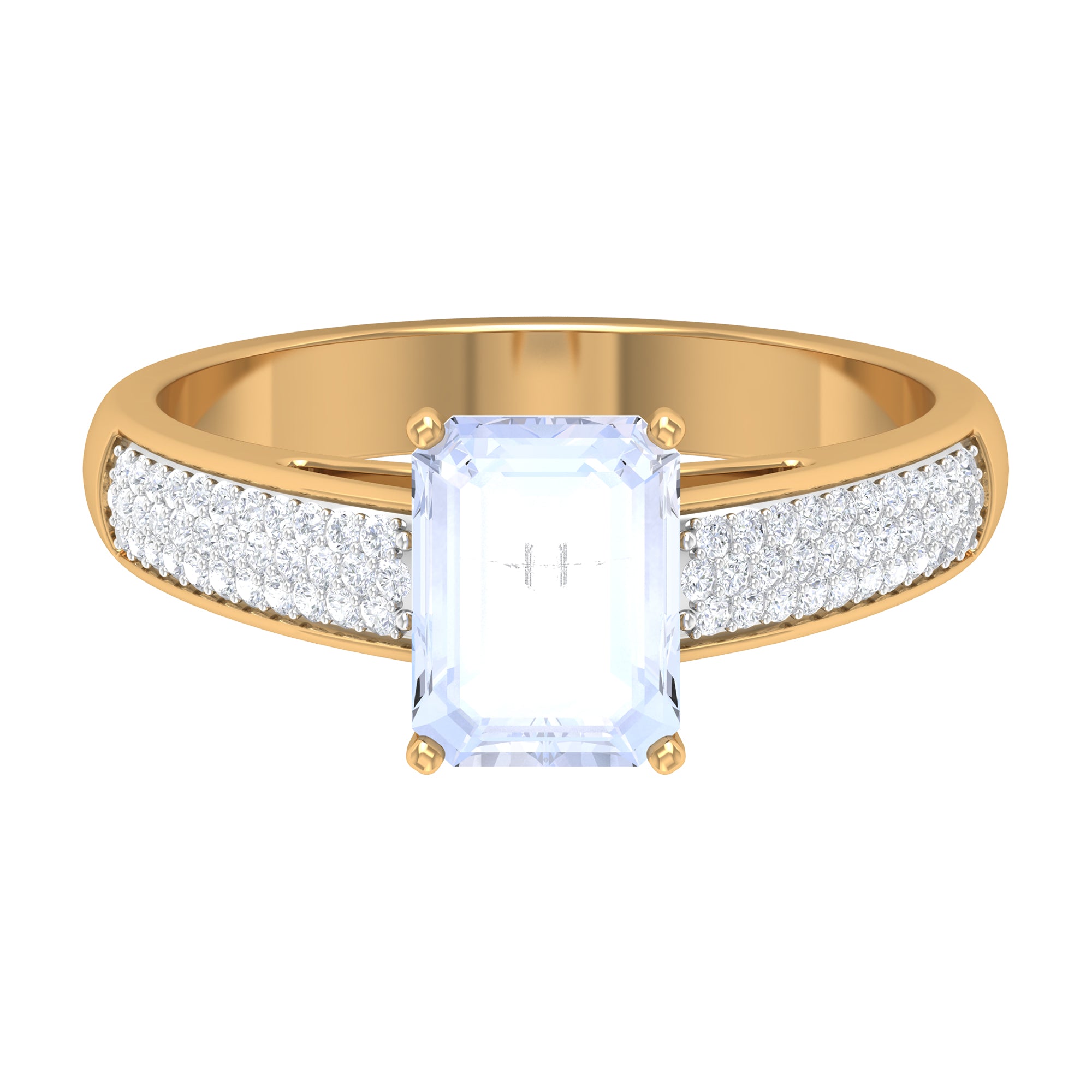 2.25 CT Peg Head Set Solitaire Moonstone and Diamond Ring Moonstone - ( AAA ) - Quality - Rosec Jewels