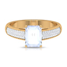 2.25 CT Peg Head Set Solitaire Moonstone and Diamond Ring Moonstone - ( AAA ) - Quality - Rosec Jewels