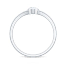 Bezel Set Oval Cut Moissanite Solitaire Promise Ring in Spilt Shank Moissanite - ( D-VS1 ) - Color and Clarity - Rosec Jewels
