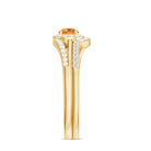Minimal Citrine Engagement Ring with Diamond Enhancer Citrine - ( AAA ) - Quality - Rosec Jewels