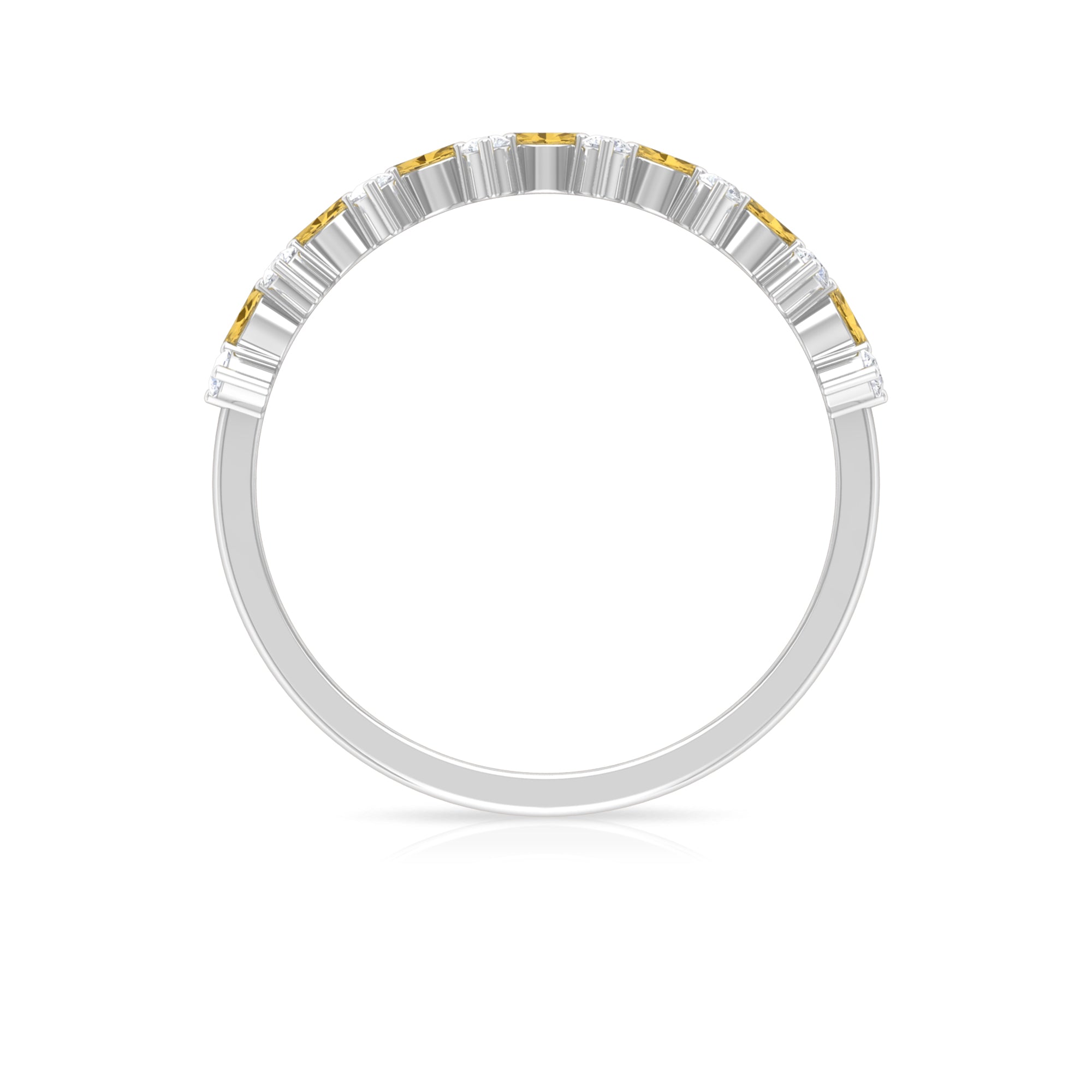 1/2 CT Classic Marquise Citrine and Diamond Half Eternity Ring Citrine - ( AAA ) - Quality - Rosec Jewels