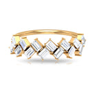3/4 CT Baguette Cut Moissanite Braided Half Eternity Ring Moissanite - ( D-VS1 ) - Color and Clarity - Rosec Jewels