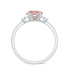 1.25 CT Round Morganite Solitaire Engagement Ring with Diamond Morganite - ( AAA ) - Quality - Rosec Jewels