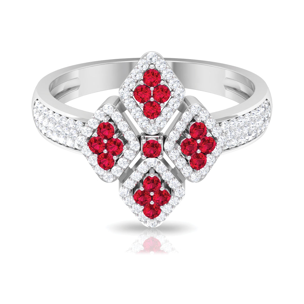 Ruby and Diamond Statement Engagement Ring