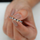 Lab Grown Black Diamond and Diamond Minimal Half Eternity Ring Lab Created Black Diamond - ( AAAA ) - Quality - Rosec Jewels