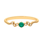 Emerald and Diamond Leaf Branch Promise Ring Emerald - ( AAA ) - Quality - Rosec Jewels