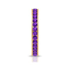 Round Shape Amethyst Eternity Ring in Channel Setting Amethyst - ( AAA ) - Quality - Rosec Jewels