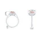 2.50 CT Round Shape Morganite and Diamond Engagement Ring Morganite - ( AAA ) - Quality - Rosec Jewels