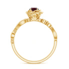 Flower Inspired Rhodolite and Diamond Engagement Ring Rhodolite - ( AAA ) - Quality - Rosec Jewels