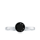 1.25 CT Real Black Onyx Solitaire Ring in Lotus Basket Setting Black Onyx - ( AAA ) - Quality - Rosec Jewels