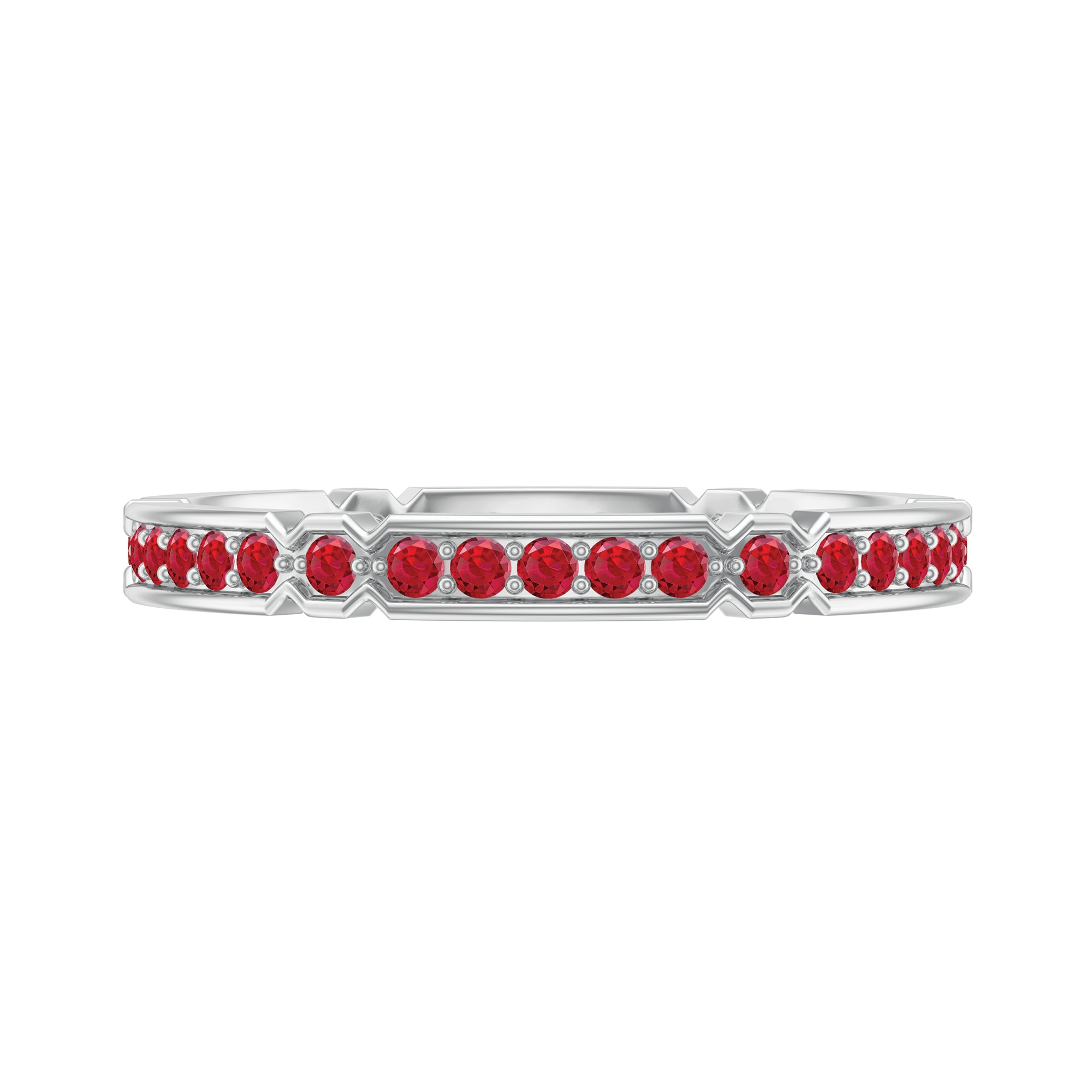 Lab-Created Ruby Classic Eternity Band Ring in Gold Lab Created Ruby - ( AAAA ) - Quality - Rosec Jewels
