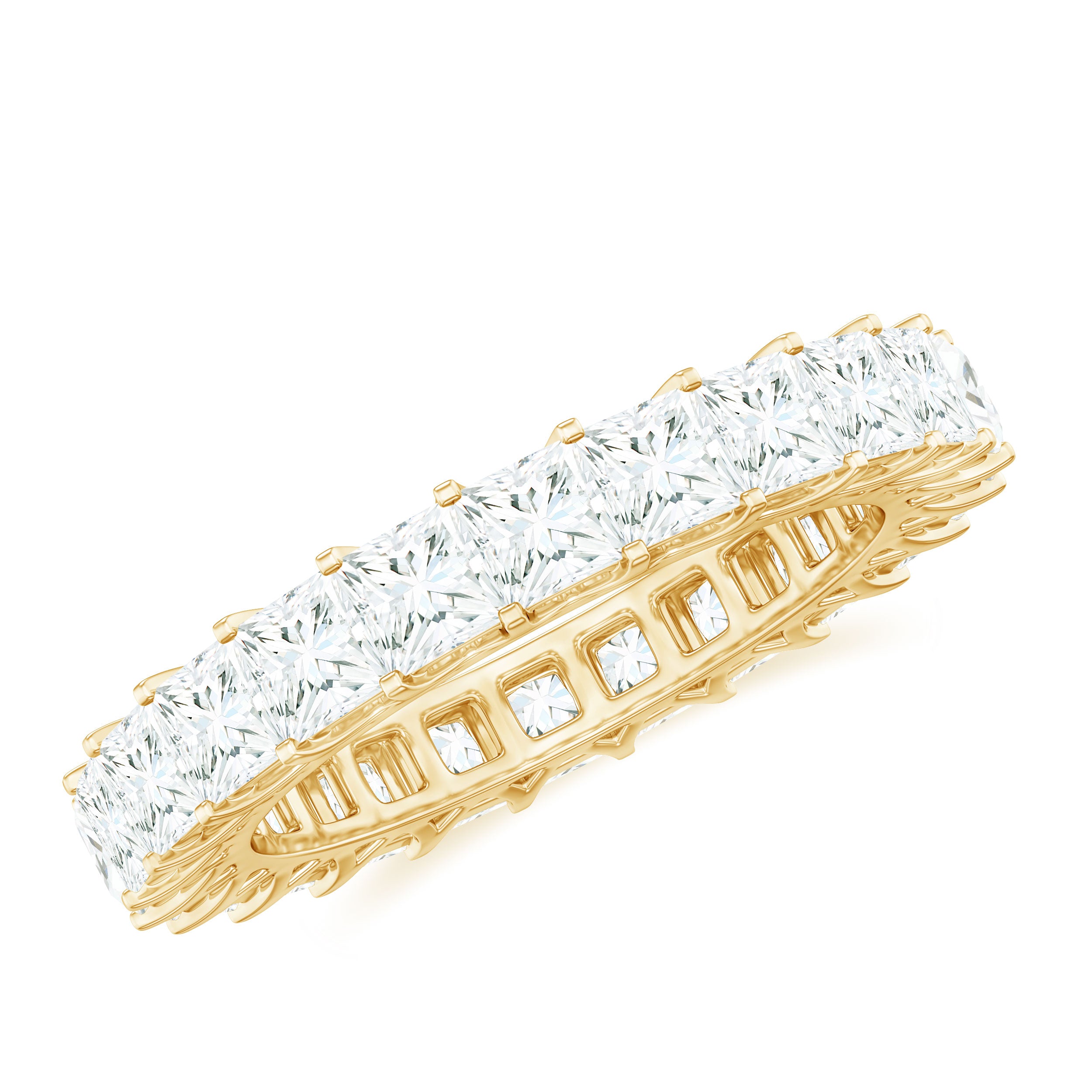 Princess Cut Moissanite Full Eternity Band Ring Moissanite - ( D-VS1 ) - Color and Clarity - Rosec Jewels