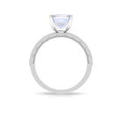 4.50 CT Milgrain Moonstone Engagement Ring with Diamond Side Stones Moonstone - ( AAA ) - Quality - Rosec Jewels