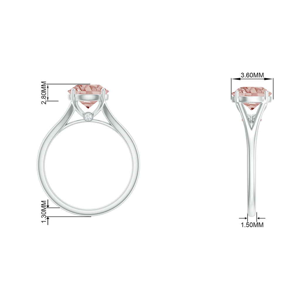 Rosec Jewels - Natural Morganite Solitaire Engagement Ring