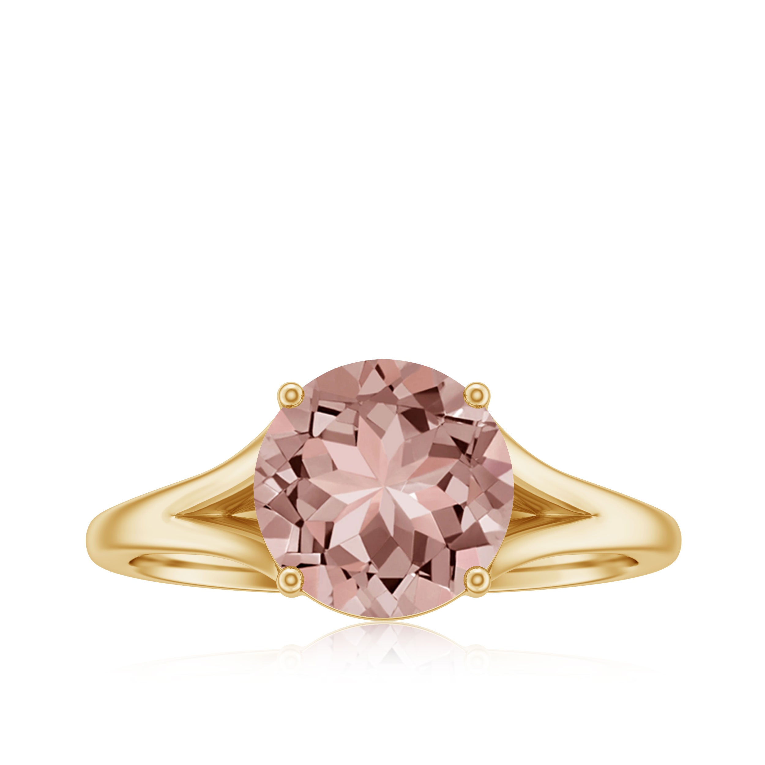 Natural Morganite Solitaire Engagement Ring Morganite - ( AAA ) - Quality - Rosec Jewels