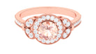 Vintage Inspired Morganite and Diamond Engagement Ring Morganite - ( AAA ) - Quality - Rosec Jewels