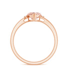 Morganite Heart Engagement Ring with Diamond Morganite - ( AAA ) - Quality - Rosec Jewels