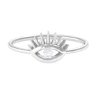 Round Moissanite Solitaire and Gold Evil Eye Ring Moissanite - ( D-VS1 ) - Color and Clarity - Rosec Jewels