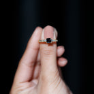 Classic Lab Grown Black Diamond and Diamond Engagement Ring Lab Created Black Diamond - ( AAAA ) - Quality - Rosec Jewels