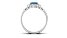 Round London Blue Topaz Designer Trio Wedding Ring Set with Diamond London Blue Topaz - ( AAA ) - Quality - Rosec Jewels