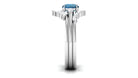 Round London Blue Topaz Designer Trio Wedding Ring Set with Diamond London Blue Topaz - ( AAA ) - Quality - Rosec Jewels