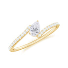 Tilted Pear Shape Diamond Bypass Promise Ring Diamond - ( HI-SI ) - Color and Clarity - Rosec Jewels