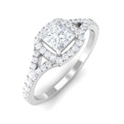 Split Shank Moissanite Designer Engagement Ring in Gold Moissanite - ( D-VS1 ) - Color and Clarity - Rosec Jewels