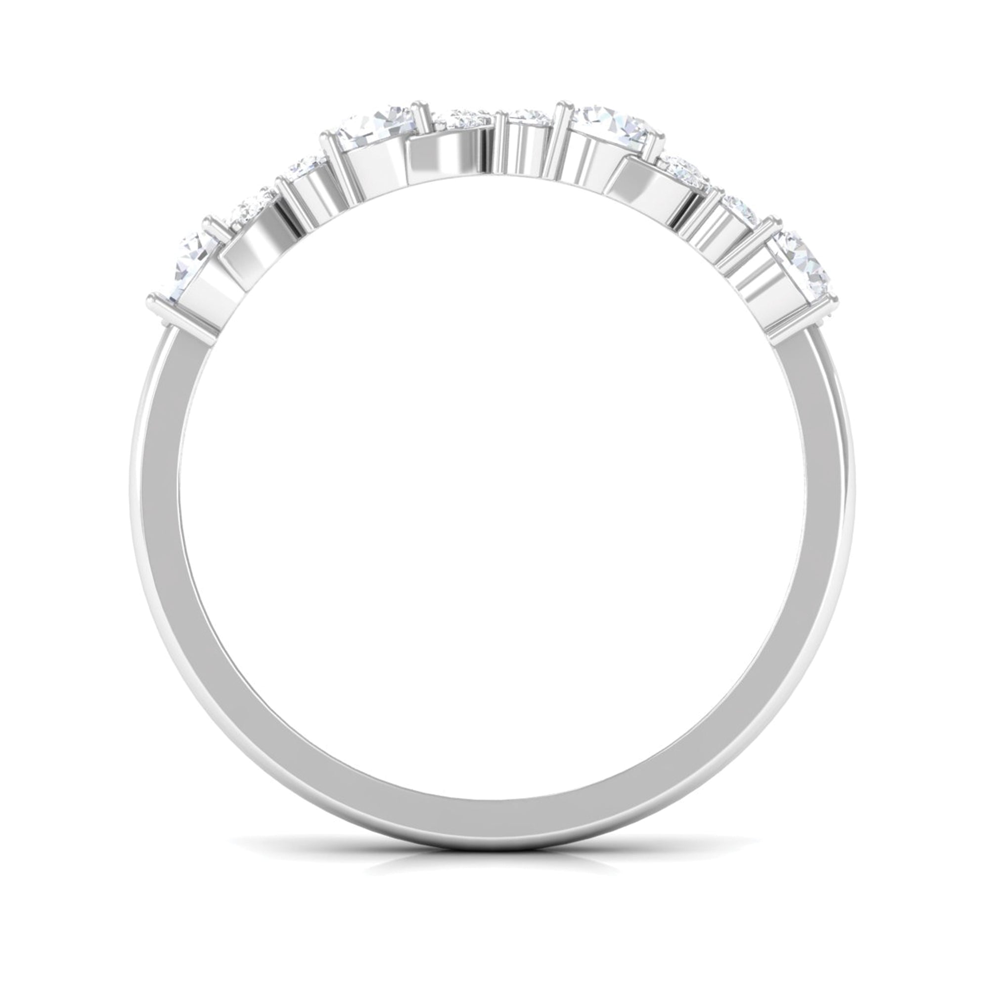 1 CT Elegant Certified Moissanite Half Eternity Ring Moissanite - ( D-VS1 ) - Color and Clarity - Rosec Jewels
