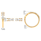 Baguette Cut Moissanite Designer Half Eternity Ring Moissanite - ( D-VS1 ) - Color and Clarity - Rosec Jewels